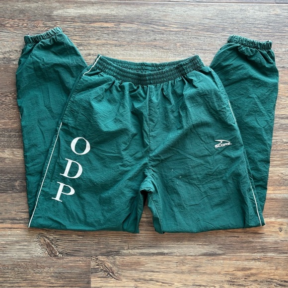 Vtg Score Soccer Windbreaker Nylon L Pants Green ODP Olympic Development Program - Picture 1 of 16